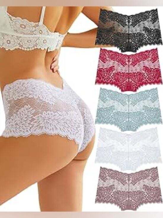 Scarlet Elias Other - 3 Lace Bikini Briefs - White, Burgundyw & Pink - Women's Intimates Size Medium